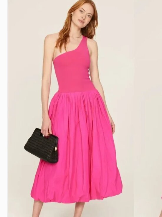 Derek Lam 10 Crosby Dresses & Skirts - Derek Lam 10 Crosby Dress Sleeveless One-Shoulder Balloon Bubble Hem Pink XS